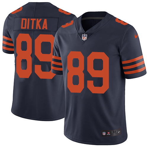 Nike Bears #89 Mike Ditka Navy Blue Alternate Men's Stitched NFL Vapor Untouchable Limited Jersey